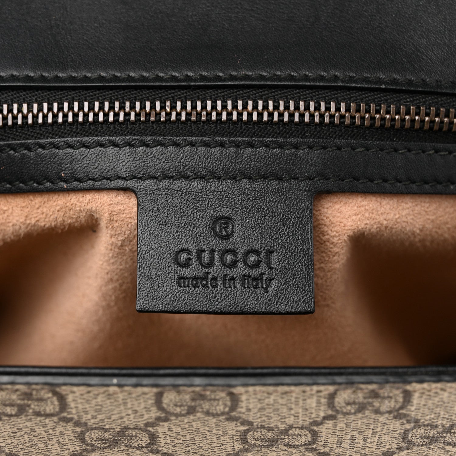 Gucci Nappa GG Supreme Monogram Medium Osiride Top Handle Bag Black Oro Vecchio Beige Ebony 6 of 13