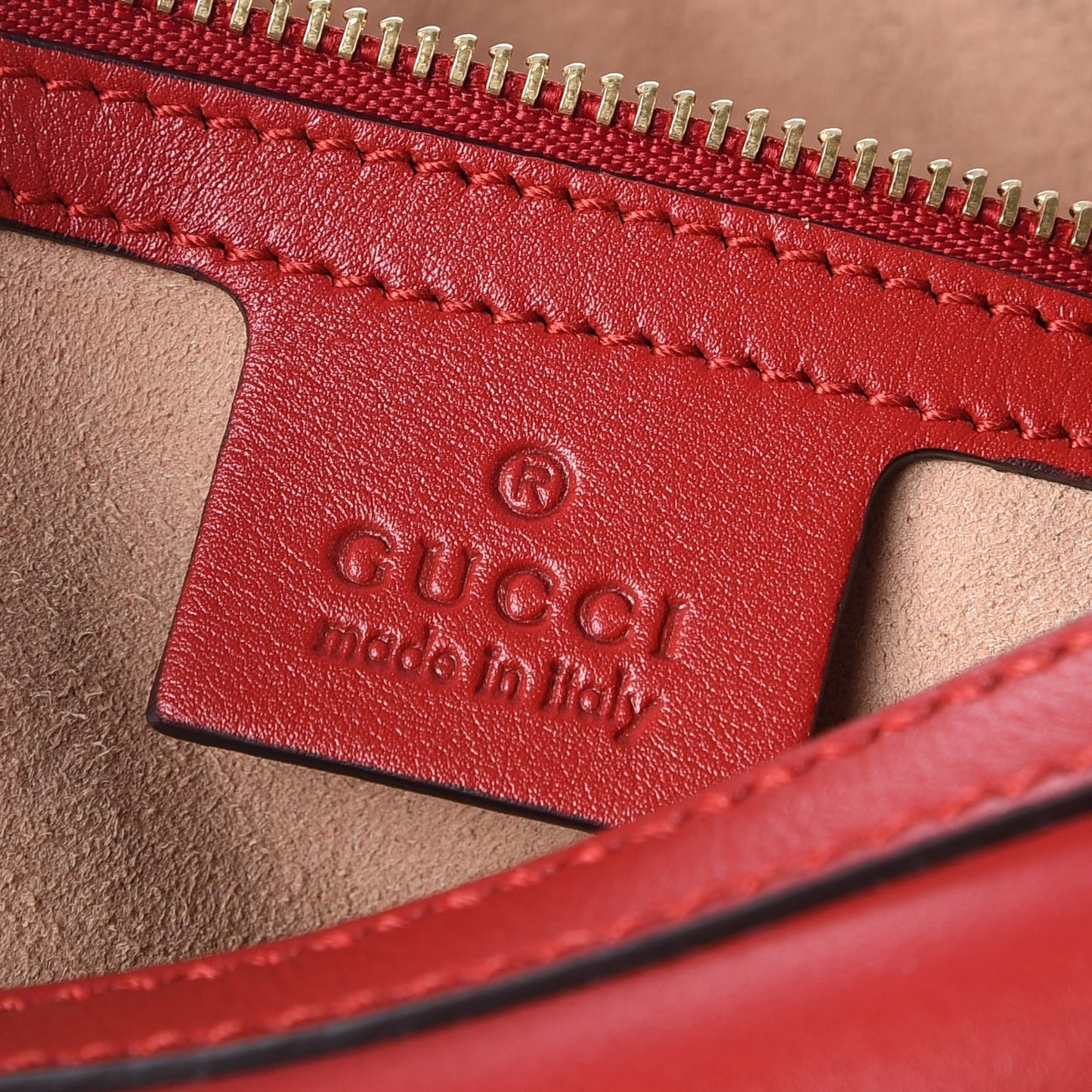 Apollo Calfskin GG Dadini Embroidered Chain Hobo Hibiscus Red