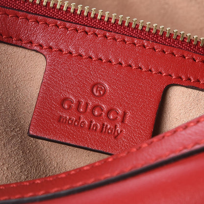 Gucci Apollo Calfskin GG Dadini Embroidered Chain Hobo Hibiscus Red 6 of 8