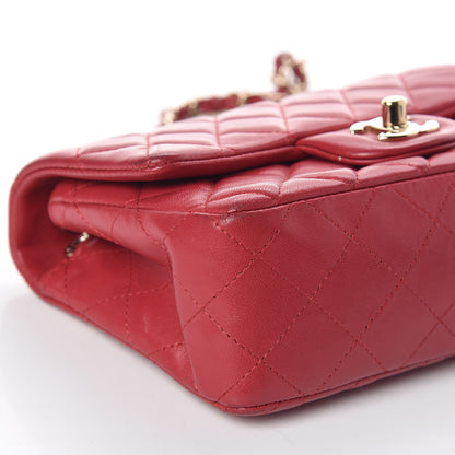 Chanel Lambskin Quilted Mini Rectangular Flap Red 8 of 17