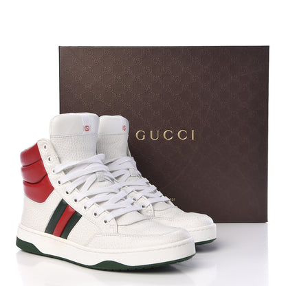 Gucci Calfskin New Praga Karibu High Top Sneakers 38 White Red Green 11 of 11