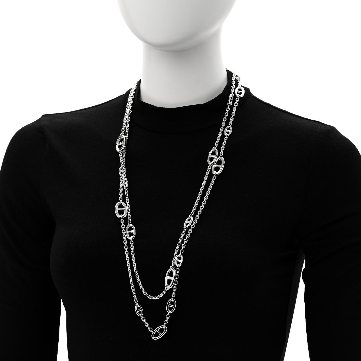 Hermes Sterling Silver Farandole Necklace 160 2 of 7