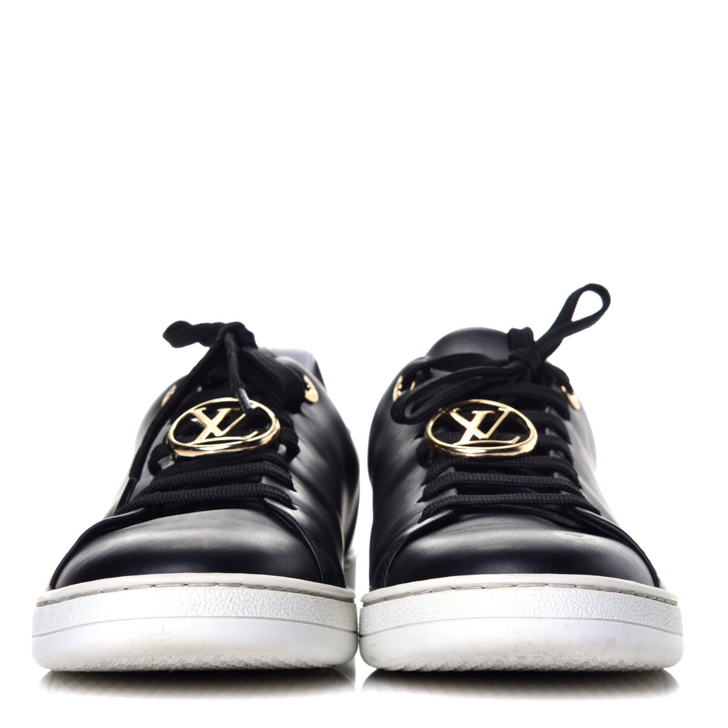Louis Vuitton Calfskin Frontrow Sneakers 39 Black 2 of 8