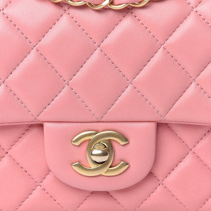 Chanel Lambskin Quilted Mini Rectangular Flap Pink 11 of 12