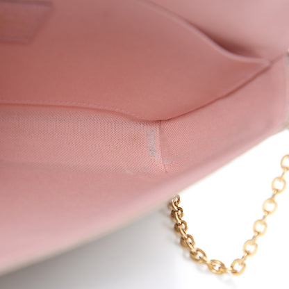 Louis Vuitton Damier Azur Pochette Felicie Chain Wallet Rose Ballerine 15 of 15