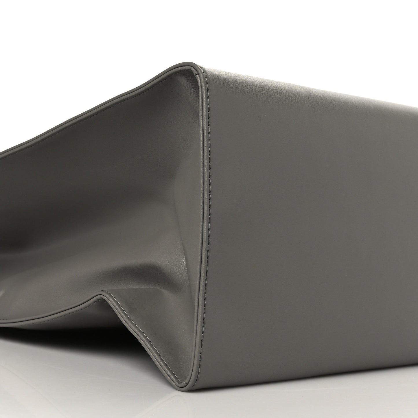 Vegan Leather Large Shopping Bag Grey