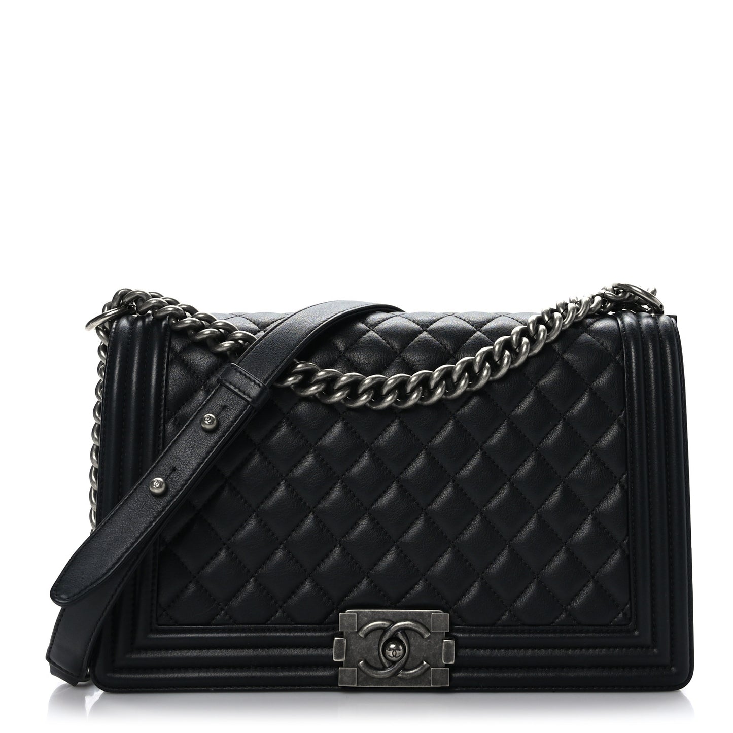 Calsfkin Quilted New Medium Boy Flap Black