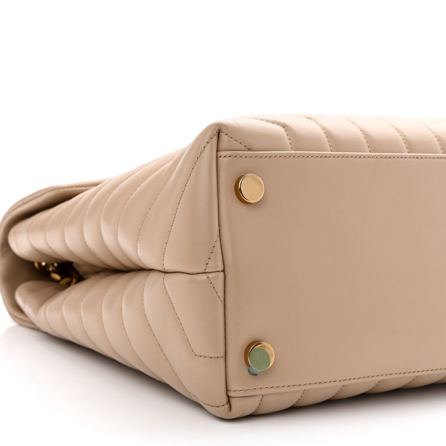 Saint Laurent Calfskin Matelasse Large Loulou Monogram Chain Satchel Dark Beige 9 of 15