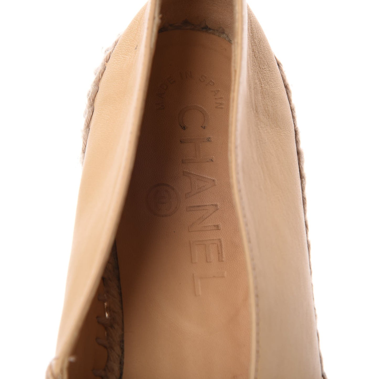Lambskin CC Espadrilles 41 Beige Black