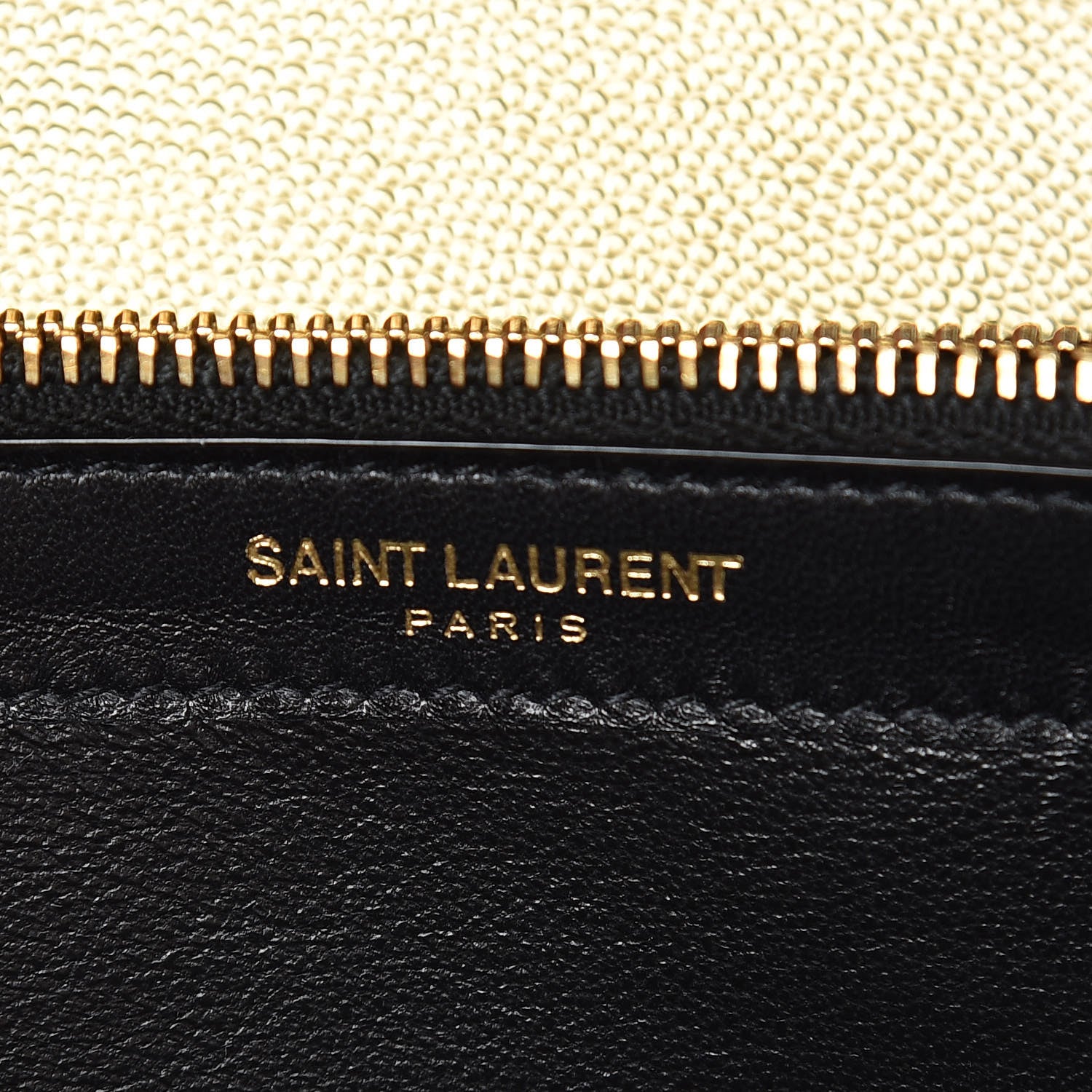 Saint Laurent Iridescent Grain De Poudre Matelasse Chevron Monogram Chain Wallet Antic Gold 8 of 9