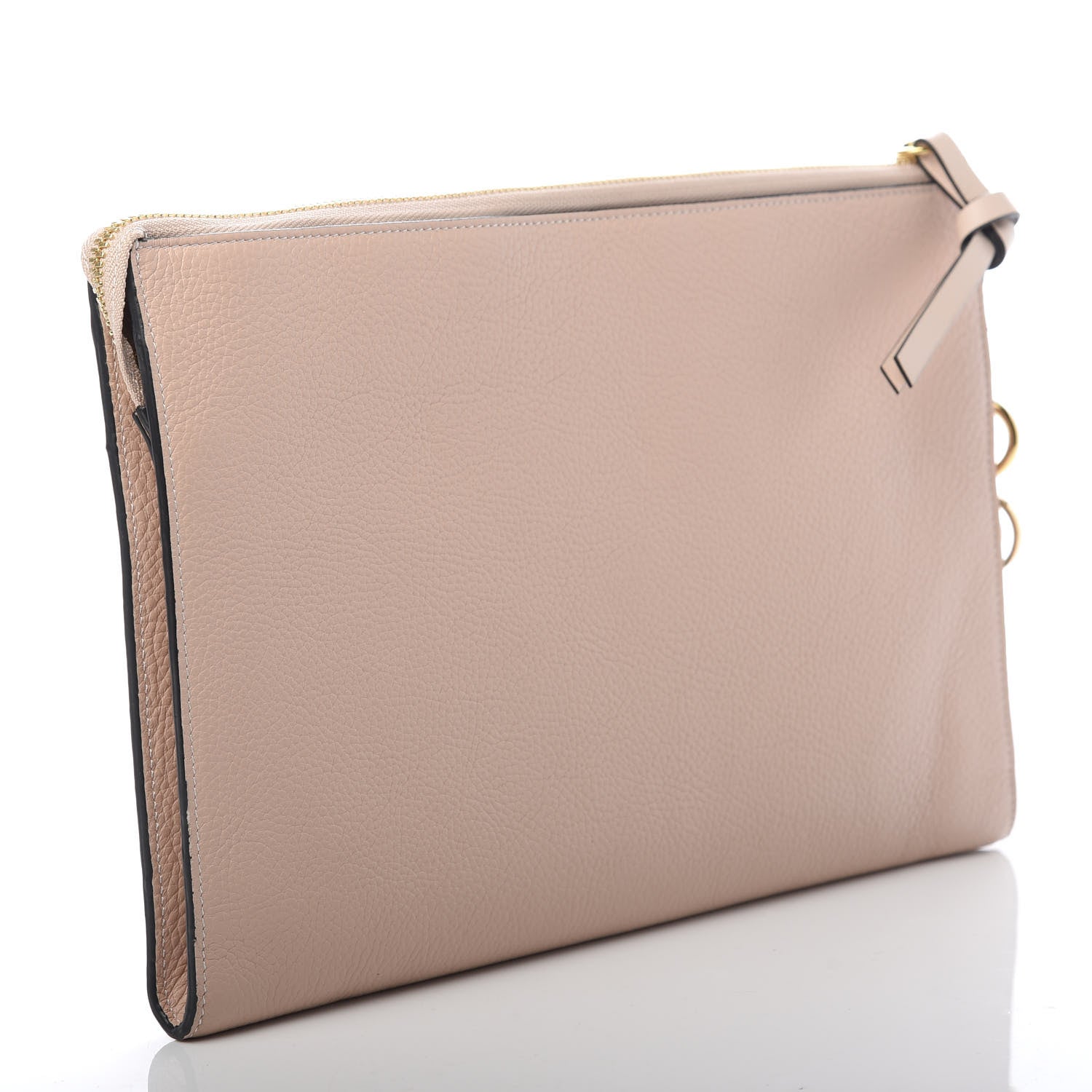 Chloe Calfskin Alphabet Flat Pouch Clutch Blush Nude 3 of 8