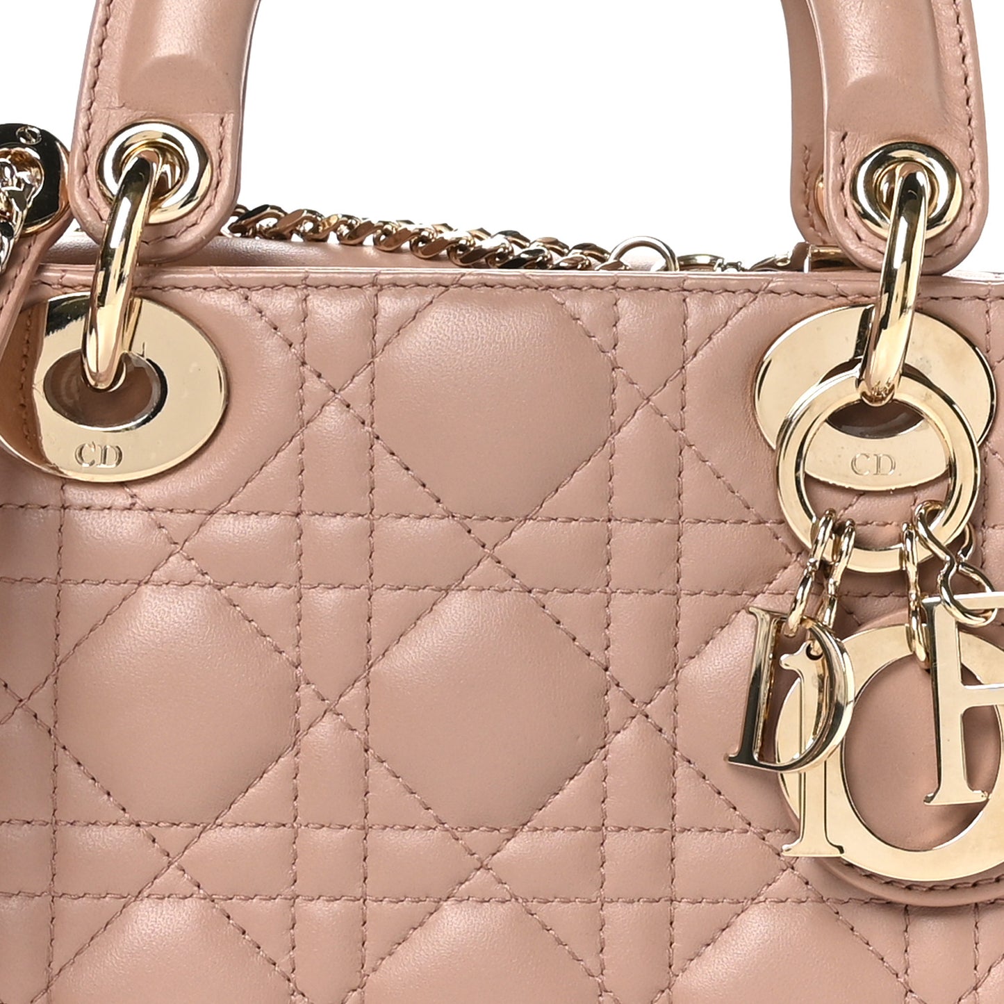 Lambskin Cannage Mini Lady Dior Blush