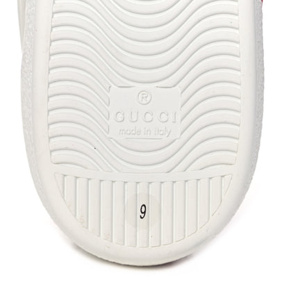 Gucci Calfskin Interlocking G Mens New Ace Sneakers 9 White Red Flame Green 6 of 11