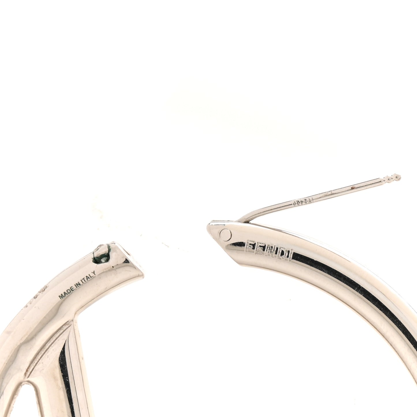 Metal FF Hoop Earrings Gold Silver