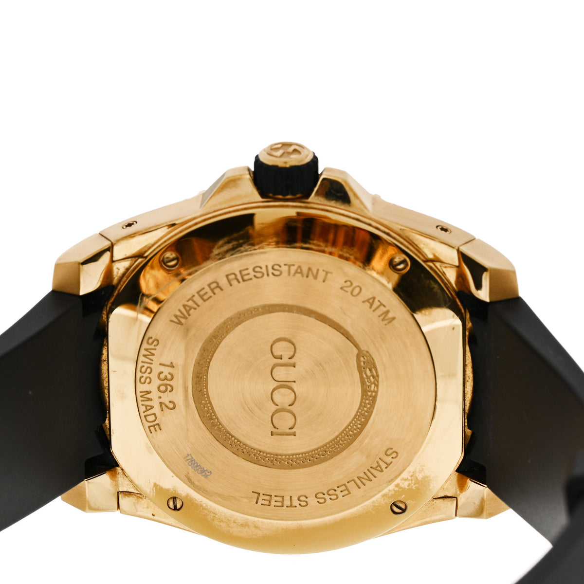 Gucci Stainless Steel Rubber 45mm Dive Snake Quartz Watch Black 4 of 4