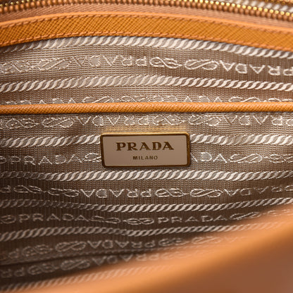 Prada Saffiano Lux Double Handle Shopping Tote Ocra 6 of 10