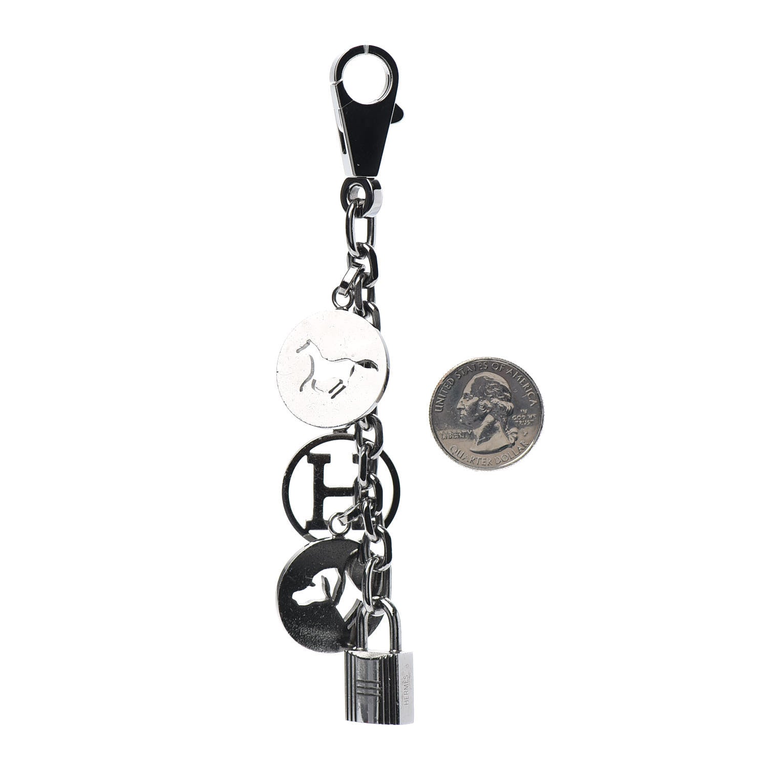 Hermes Palladium Breloque Bag Charm Silver 2 of 3