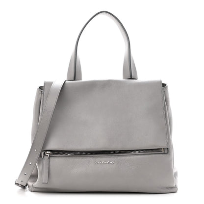 Givenchy Grained Calfskin Medium Pandora Pure Flap Bag Pearl Grey 1 of 12