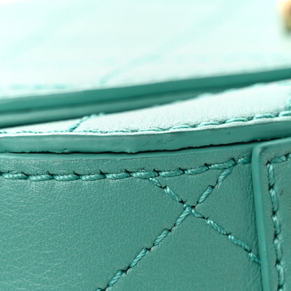 Chanel Calfskin Stitched Small Covered CC Flap Bag Green 15 of 16