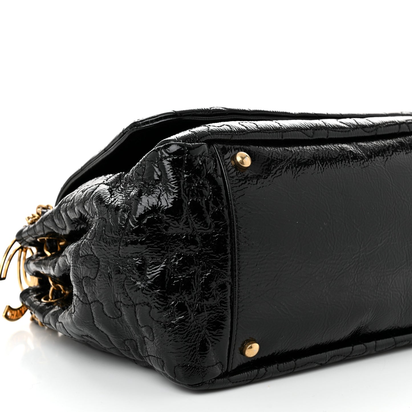 Patent Puzzle Accordion Flap Bag Black