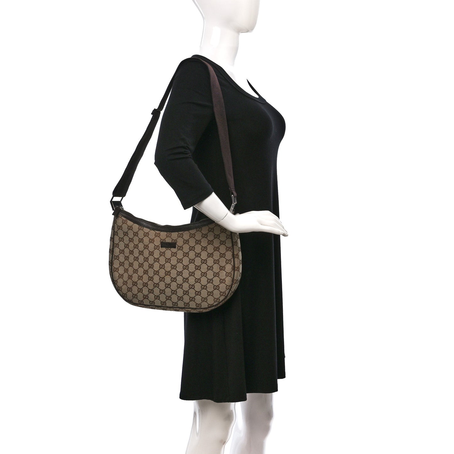 Monogram Medium Half Moon Hobo Dark Brown