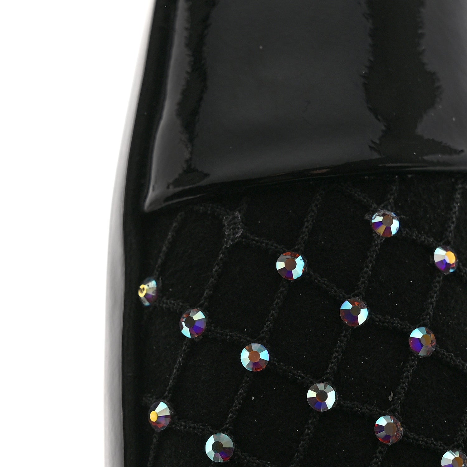 Chanel Resille Strass Kid Suede Patent Mary Jane Short Boots 40.5 Black 10 of 11
