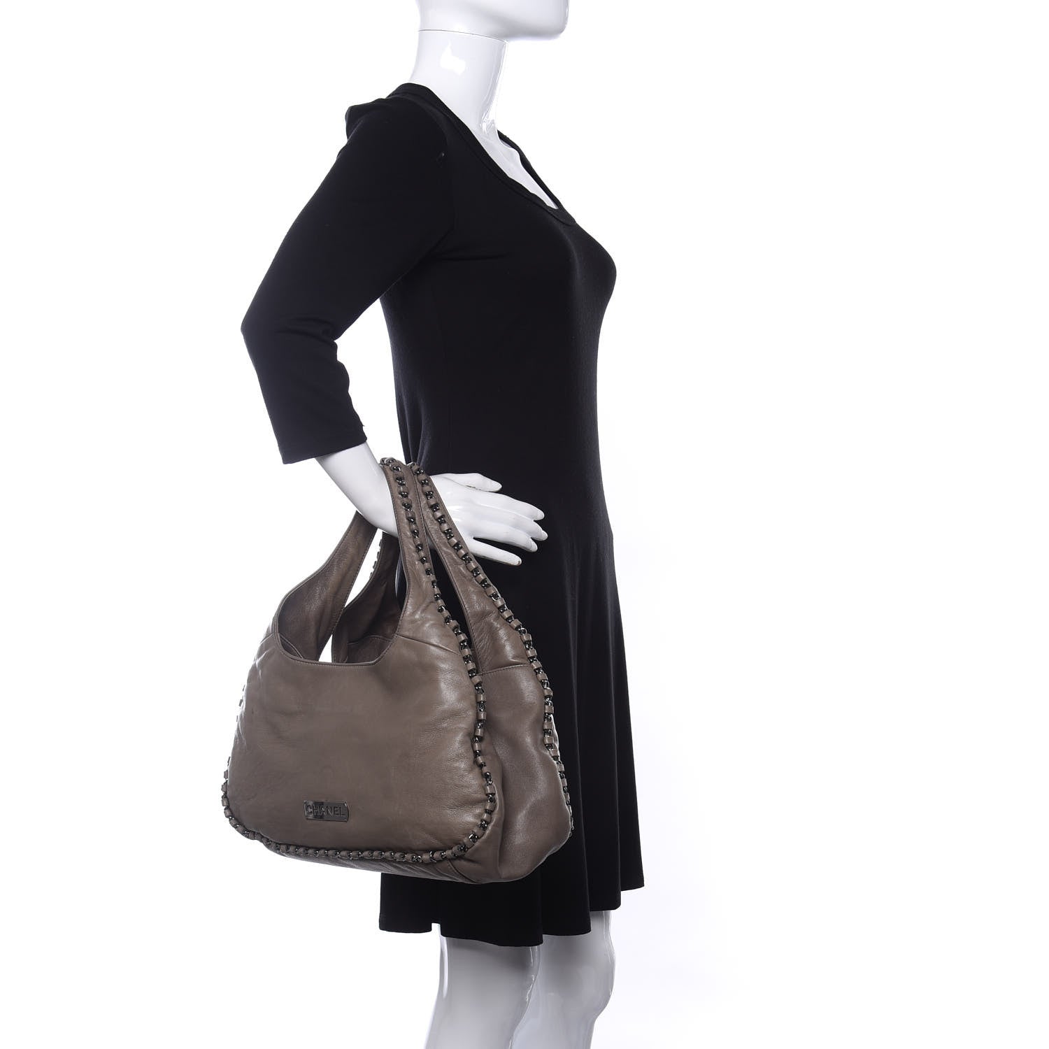 Chanel Lambskin Chain Hobo Grey 2 of 16