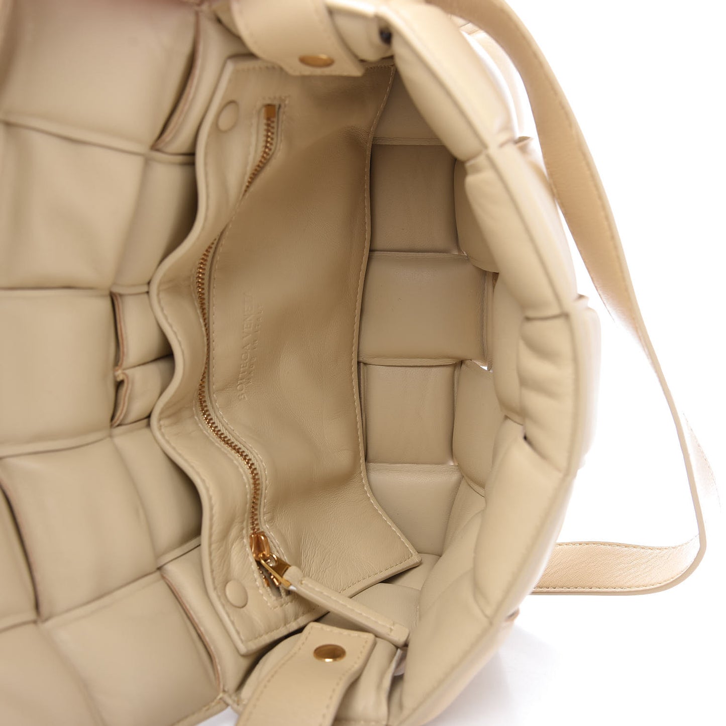 Nappa Maxi Intreccio Padded Cassette Crossbody Bag Porridge