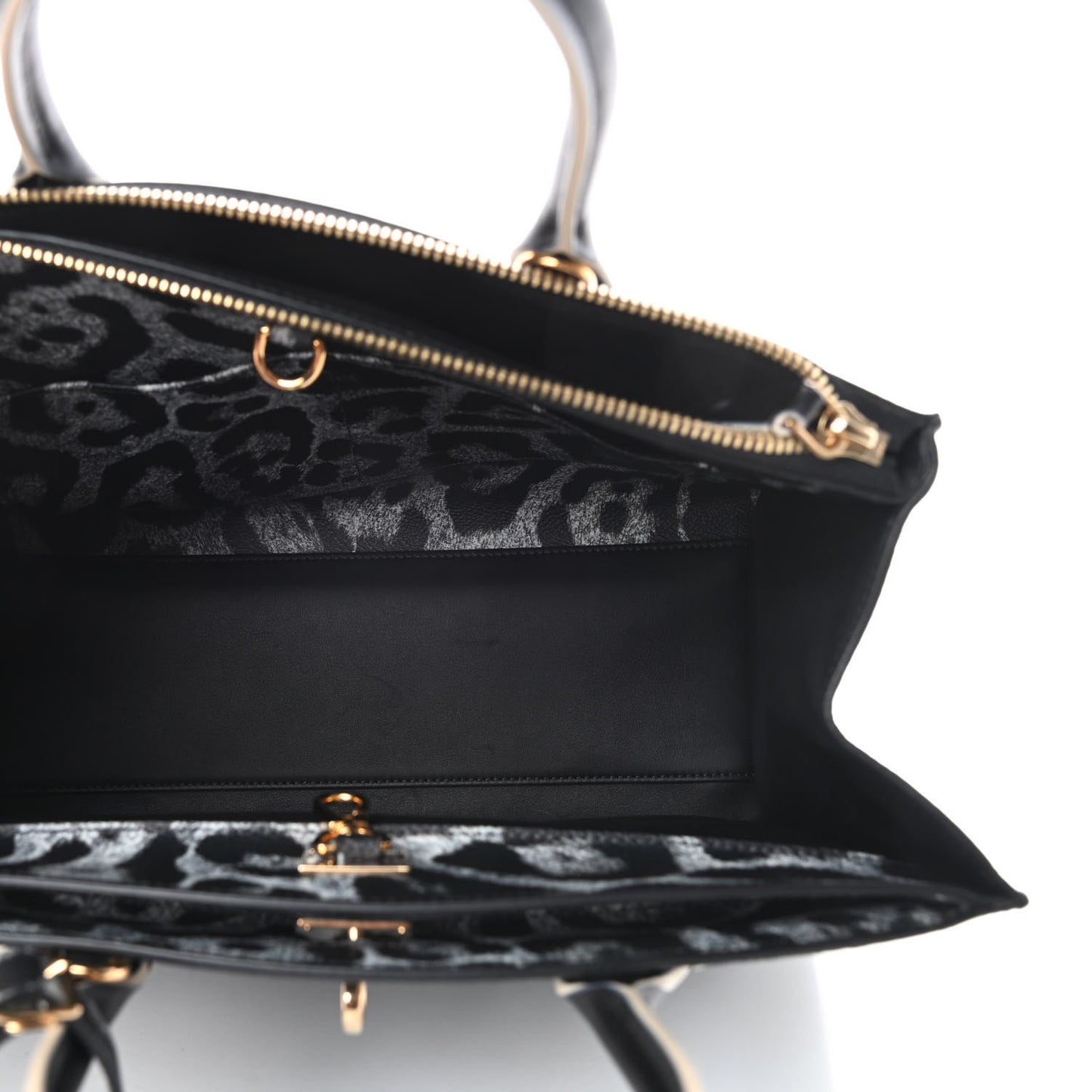 Canvas Calfskin Wild Animal Print City Steamer MM Black