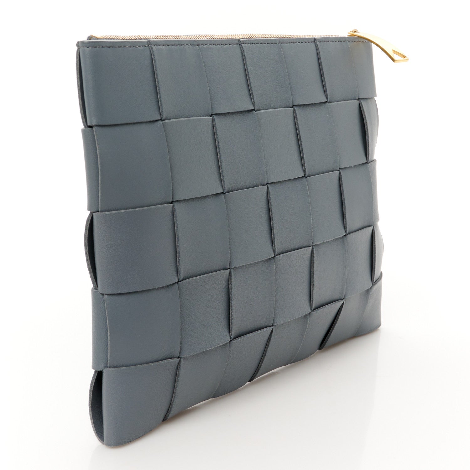 Bottega Veneta Nappa Maxi Intrecciato Cassette Flat Zip Medium Pouch Thunder 3 of 8