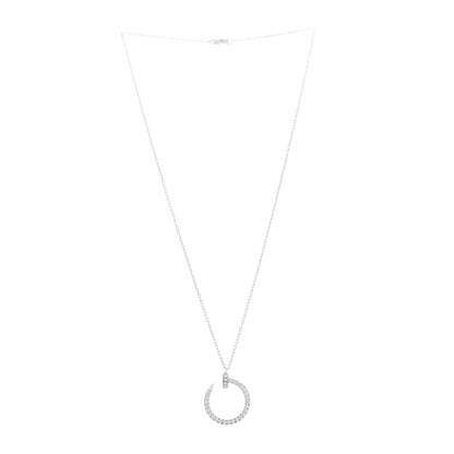 Cartier 18K White Gold Diamond Juste Un Clou Paved Pendant Necklace 3 of 5