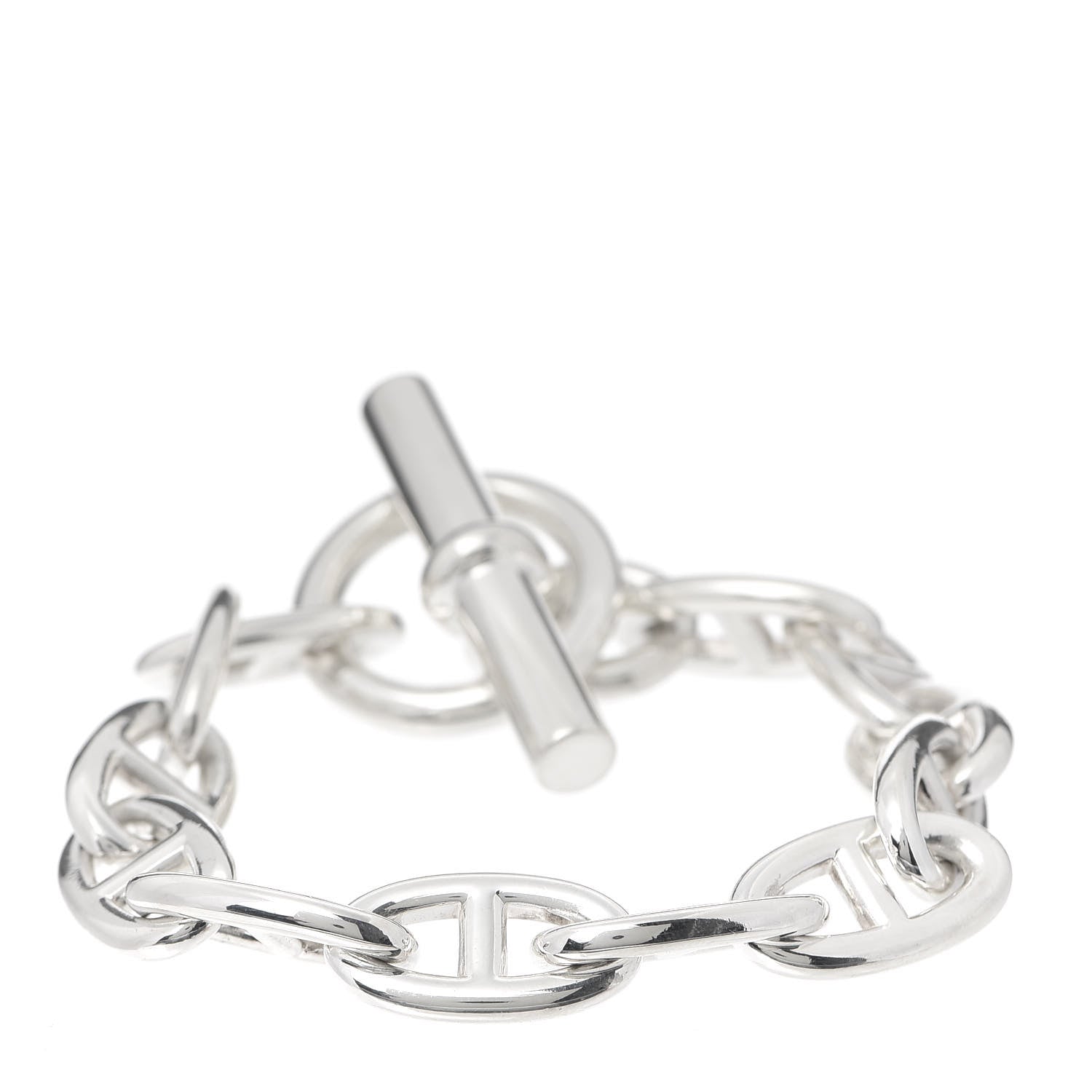 Hermes Sterling Silver TGM Chaine D'Ancre Bracelet 1 of 5