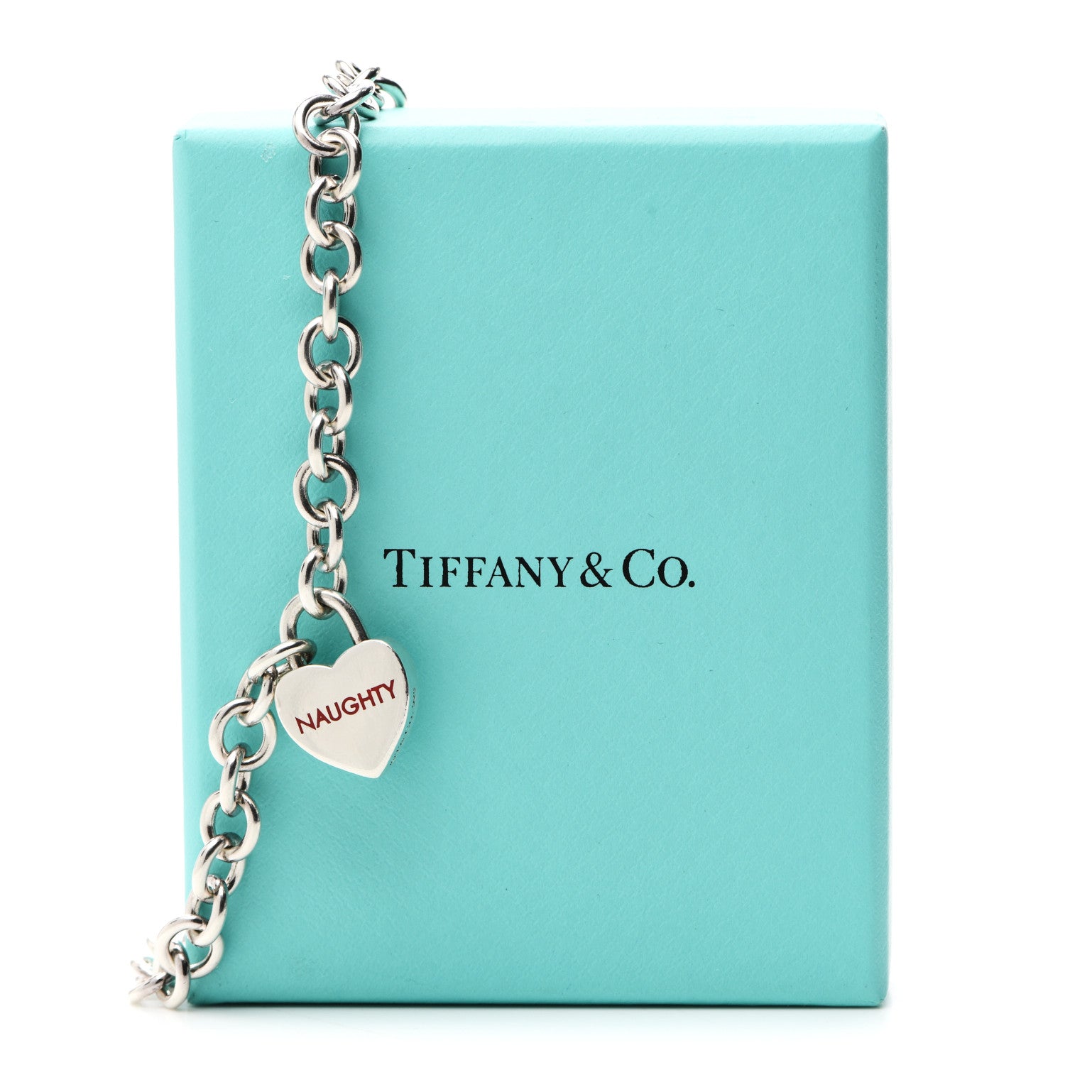 Tiffany Sterling Silver Heart Naughty & Nice Heart Lock Pendant
