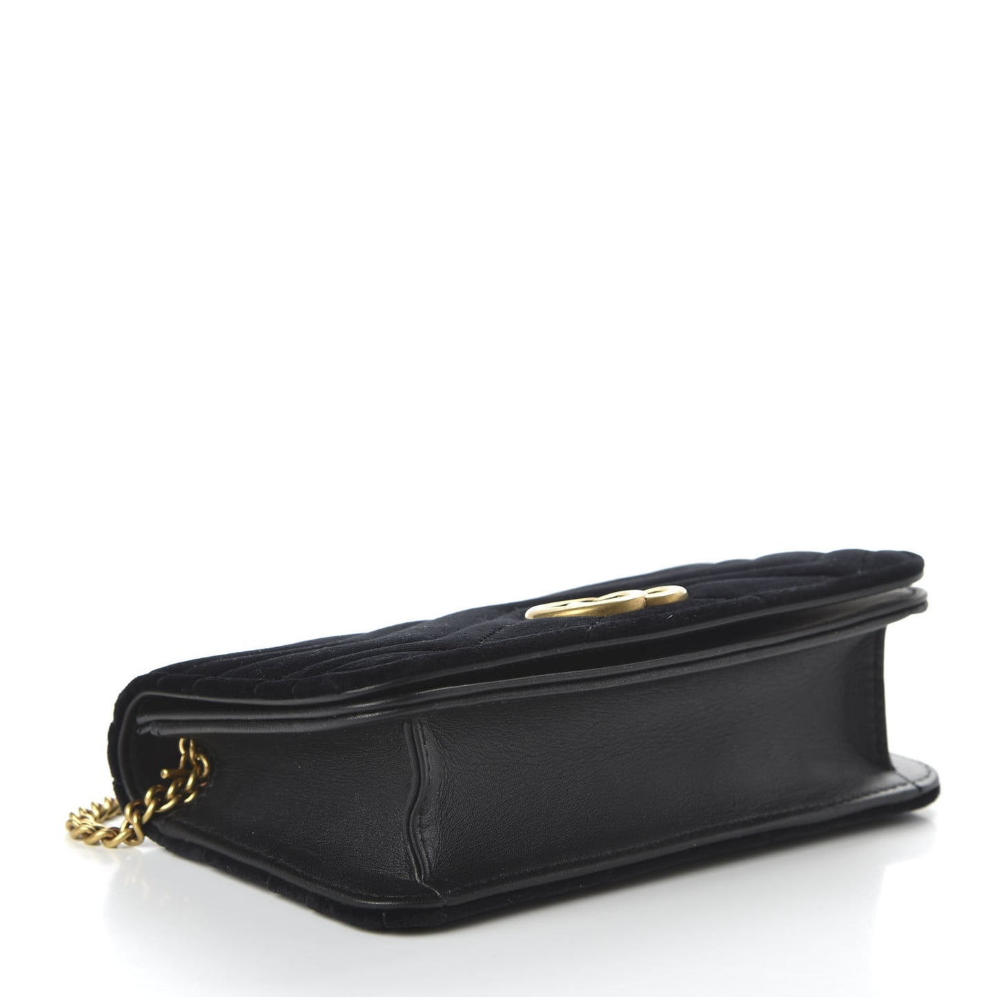 Velvet Matelasse GG Marmont Mini Bag Black