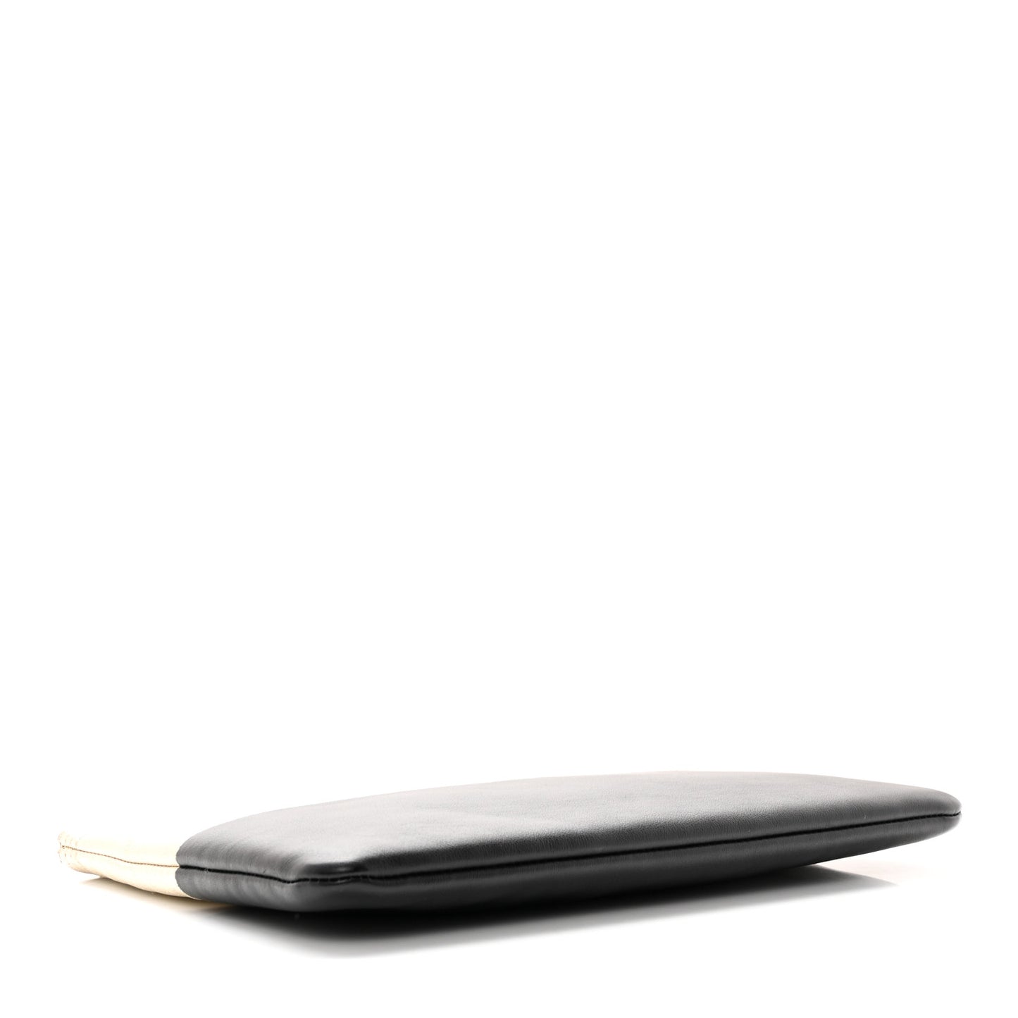 Metallic Goatskin Lambskin Medium Boy Cosmetic Case Black Gold