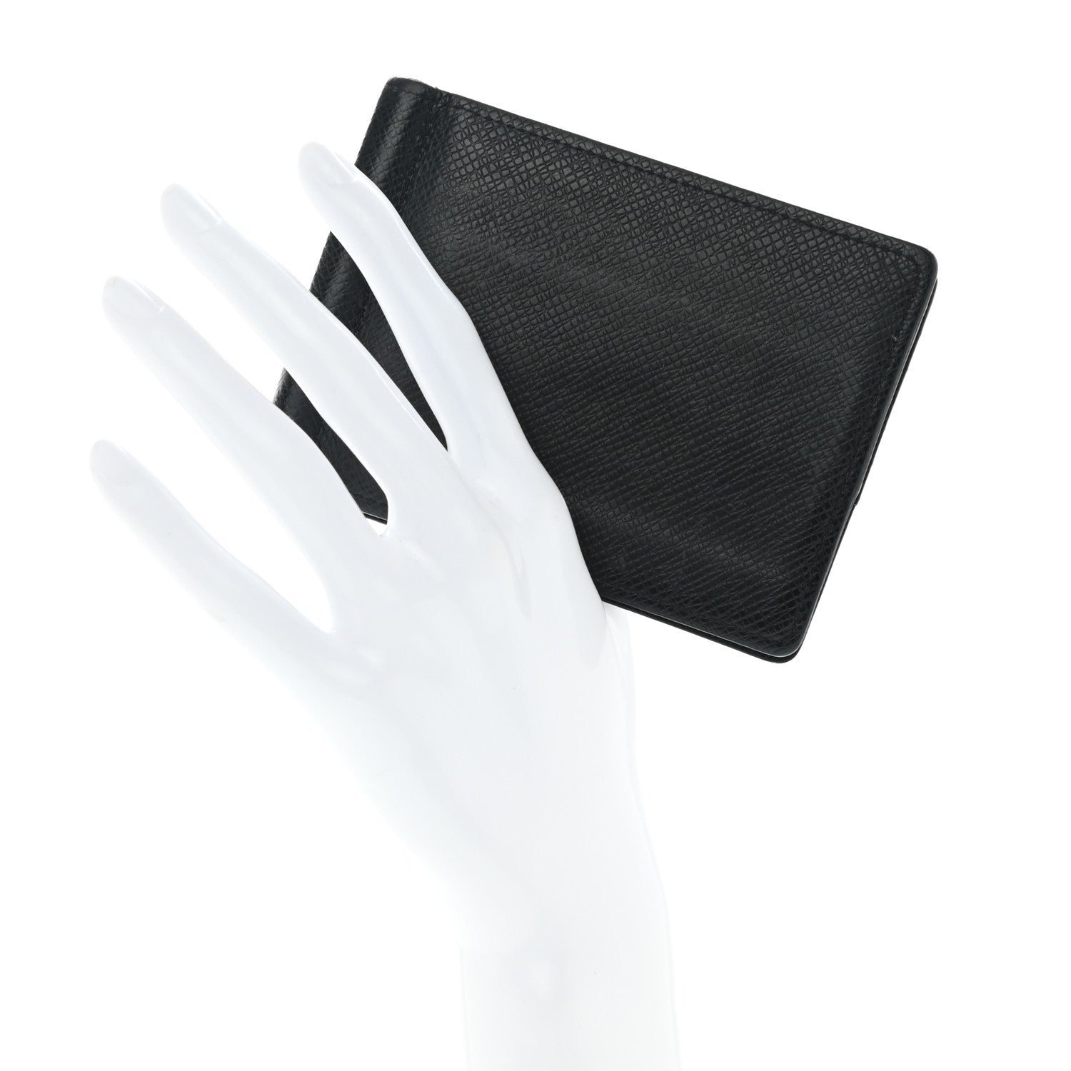 Louis Vuitton Taiga Bi-Fold Money Clip Wallet Black 1151071