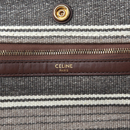 Celine Canvas Calfskin Jacquard Vertical Cabas Grey Brown 8 of 9