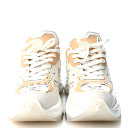 Louis Vuitton Monogram Tweed Calfskin Run 55 Sneakers 37 White 3 of 10