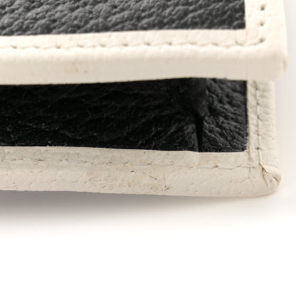 Gucci X ADIDAS Textured Dollar Calfskin Trefoil Embossed Phone Crossbody Bag Black Off White 11 of 12