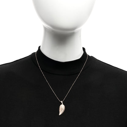 Jennifer Meyer 18K Rose Gold Diamond Small Leaf Pendant Necklace 2 of 4