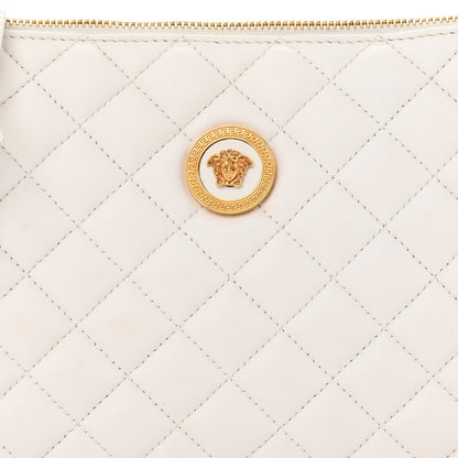 Versace Calfskin Quilted Small Tribute Icon Pouch White 7 of 10