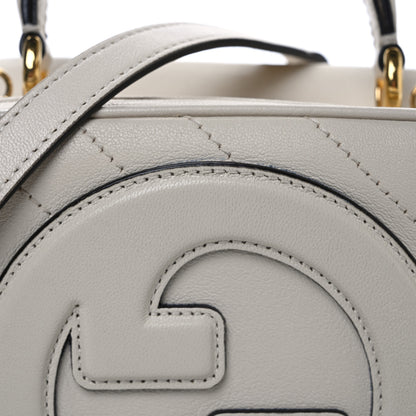 Gucci Sakai Be Green Calfskin Diagonal Stitched Blondie Top Handle Bag Mystic White 8 of 10