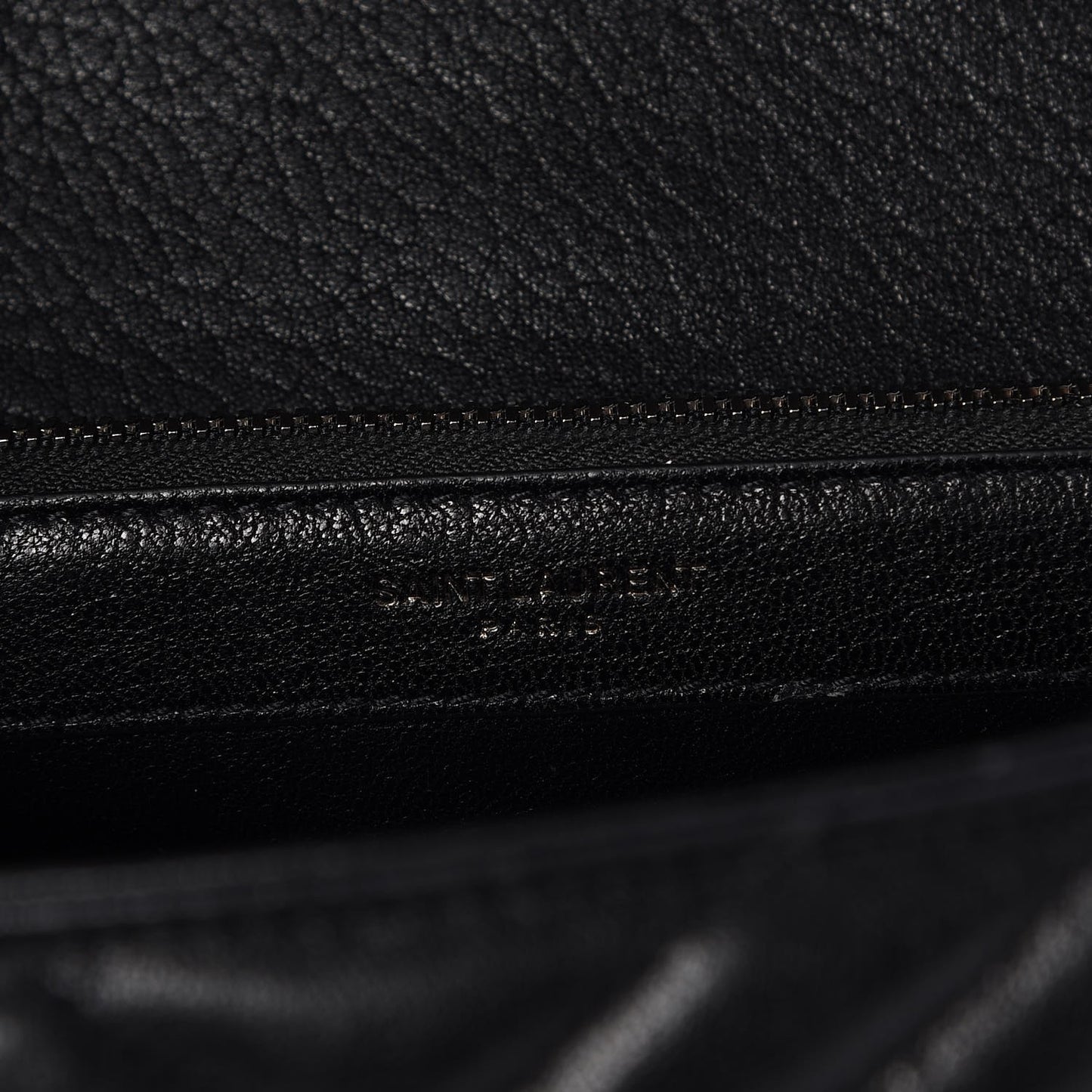 Sheepskin Matelasse Chevron Monogram Large College Satchel Black