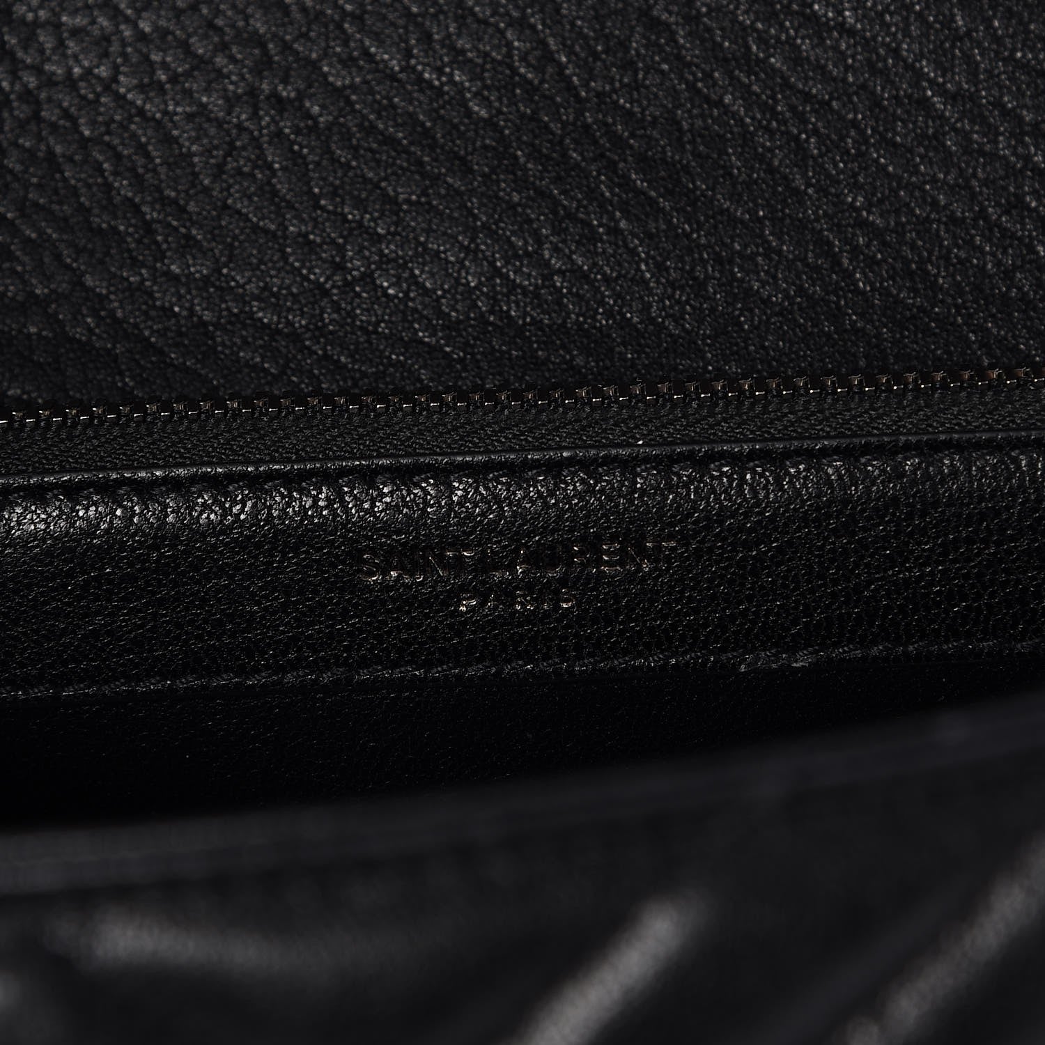 Saint Laurent Sheepskin Matelasse Chevron Monogram Large College Satchel Black 6 of 9