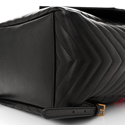 Saint Laurent Tweed Lambskin Matelasse Monogram Joe Backpack Black Rosso Multicolor 10 of 10
