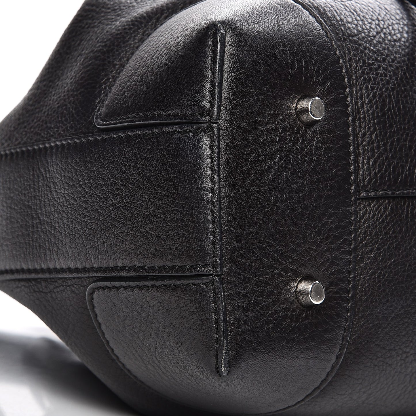 Calfskin Small Lucrezia Drawstring Bucket Bag Black