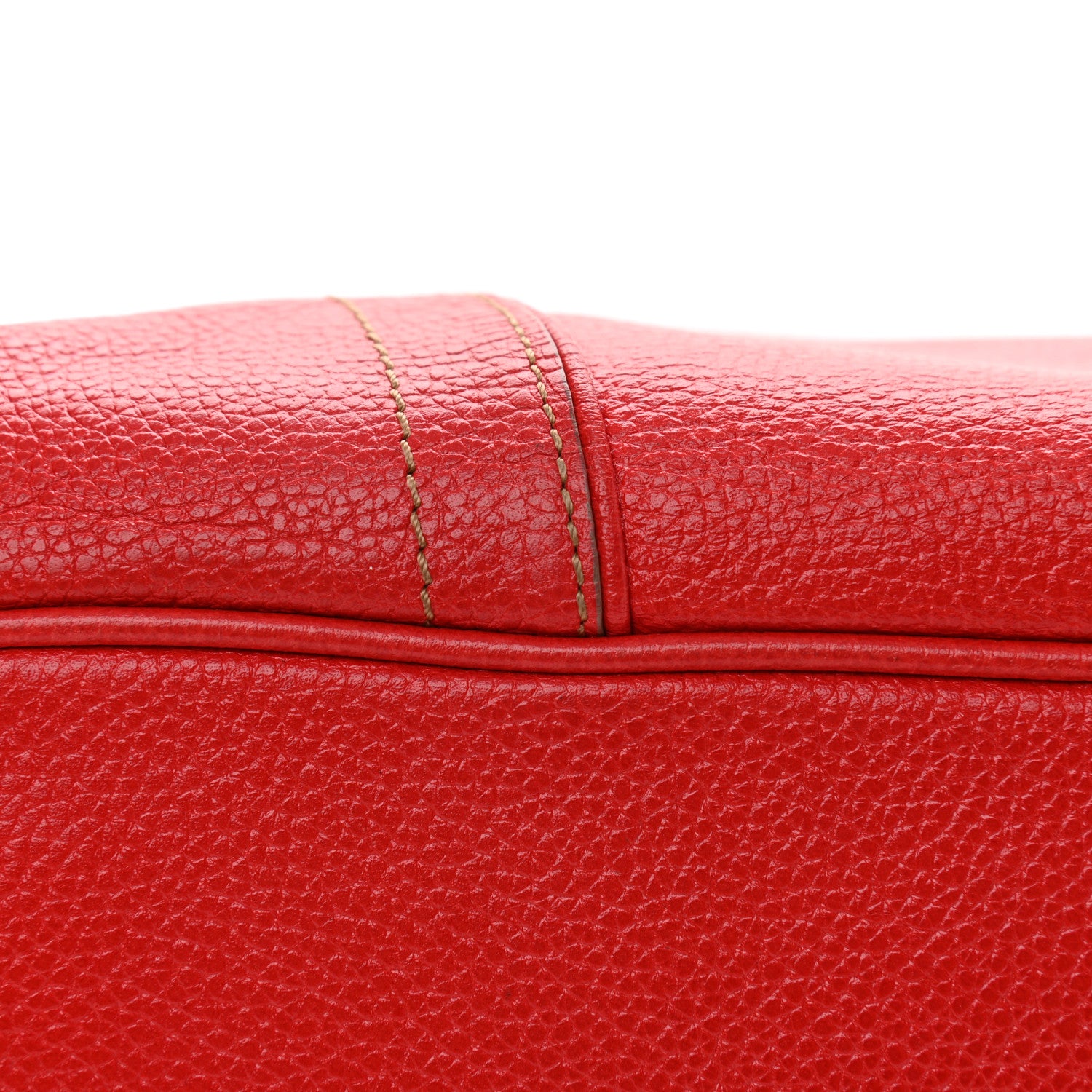 MCM Grained Calfskin Studded Drawstring Bucket Bag Red 6 of 11