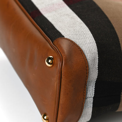 Burberry Canvas Mega Check Calfskin Medium Bloomsbury Saddle Brown 13 of 15