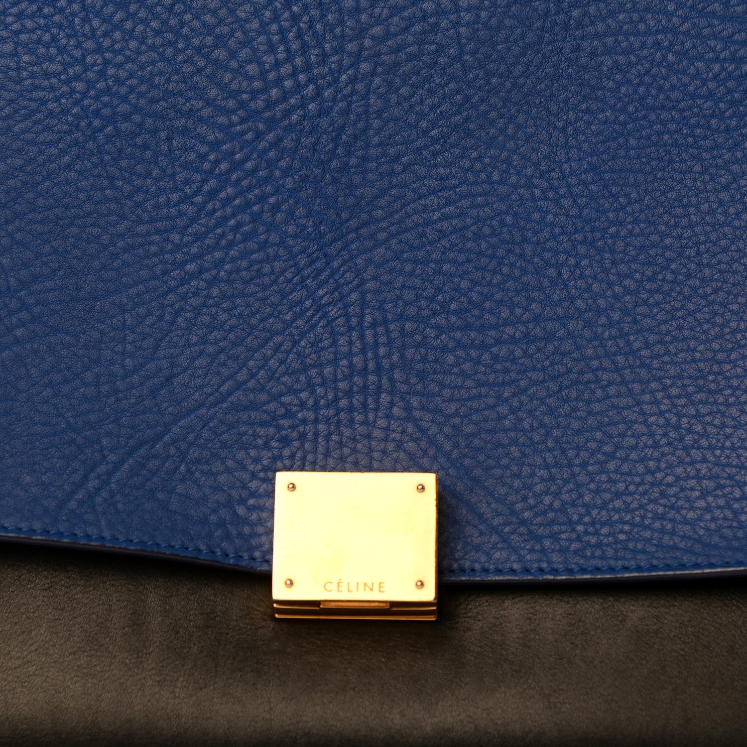 Celine Elephant Calfskin Small Tri-Color Trapeze Indigo 9 of 9