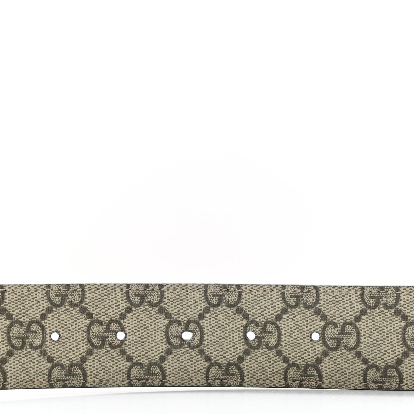 GG Supreme Monogram Plutone Calfskin Enamel Double G 40mm Belt 80 32 Beige Ebony Mystic White